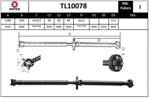 Propshaft, axle drive (TL10078)