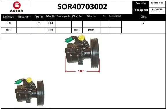 Hydraulic Pump, steering (SOR40703002)