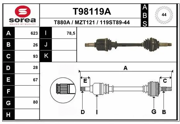 Drive Shaft (T98119A)