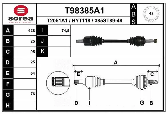 Drive Shaft (T98385A1)