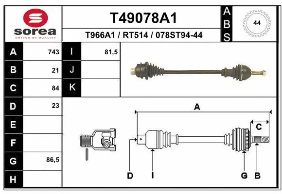 Drive Shaft (T49078A1)