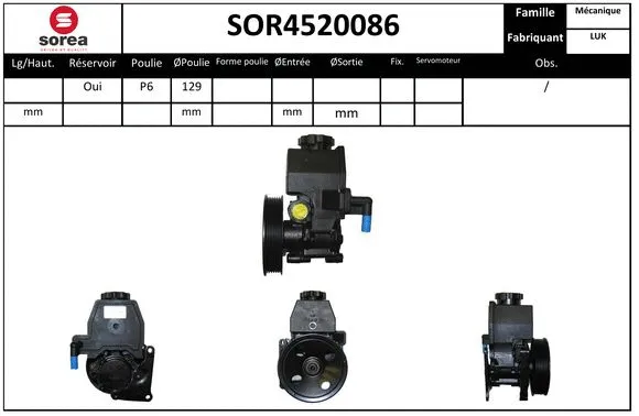 Hydraulic Pump, steering (SOR4520086)