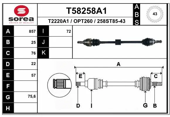 Drive Shaft (T58258A1)