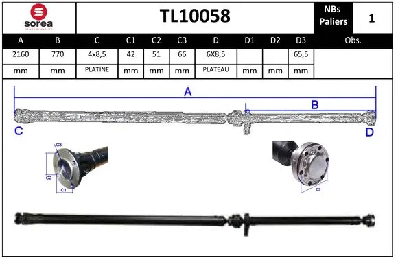 Propshaft, axle drive (TL10058)