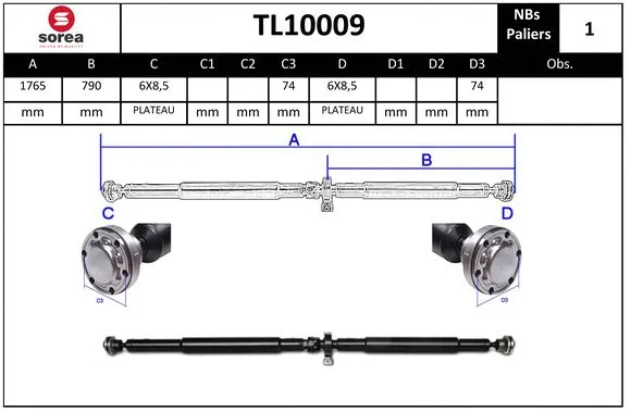 Propshaft, axle drive (TL10009)