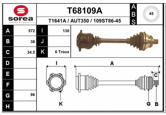 Drive Shaft (T68109A)