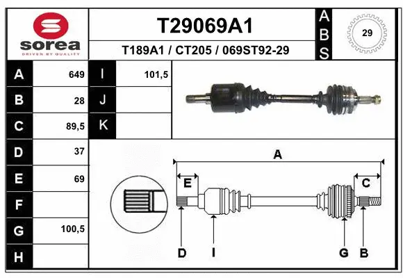 Drive Shaft (T29069A1)