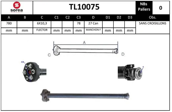 Propshaft, axle drive (TL10075)