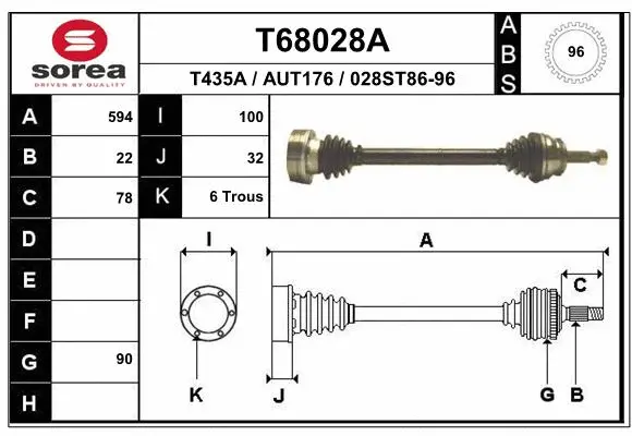 Drive Shaft (T68028A)