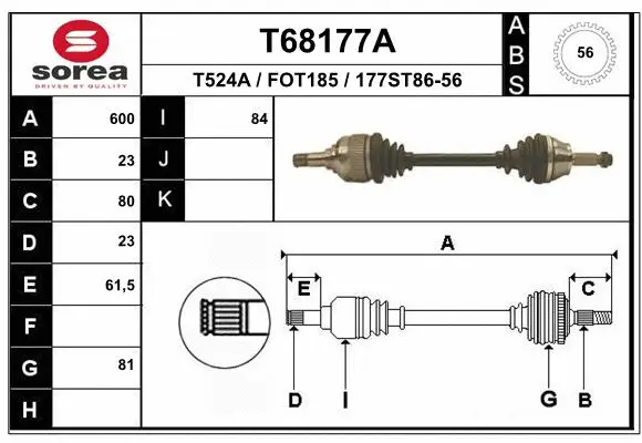 Drive Shaft (T68177A)
