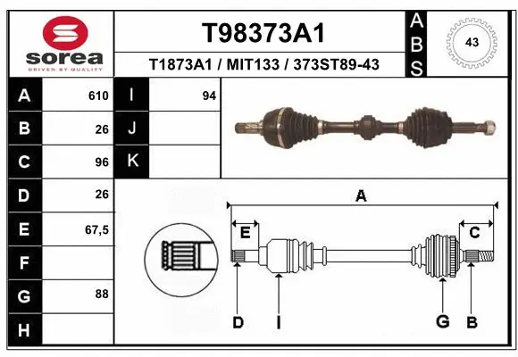 Drive Shaft (T98373A1)