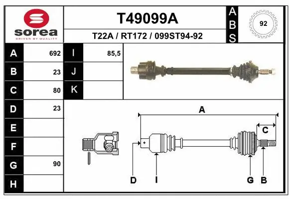 Drive Shaft (T49099A)