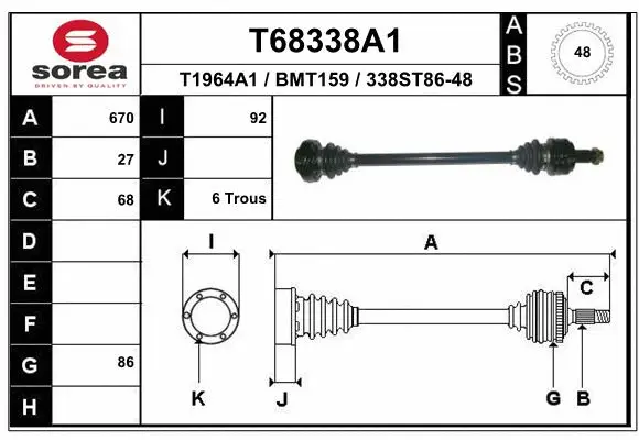 Drive Shaft (T68338A1)