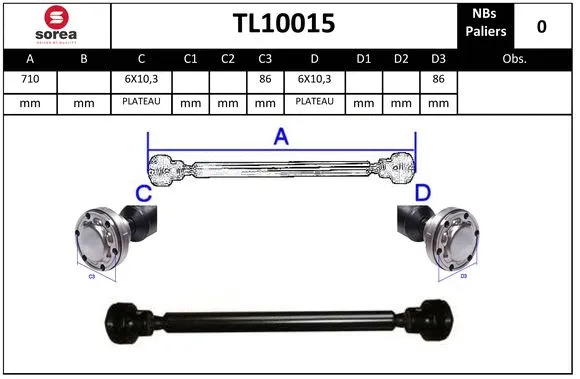 Propshaft, axle drive (TL10015)