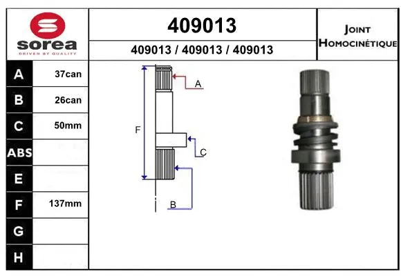 Joint Kit, drive shaft (409013)