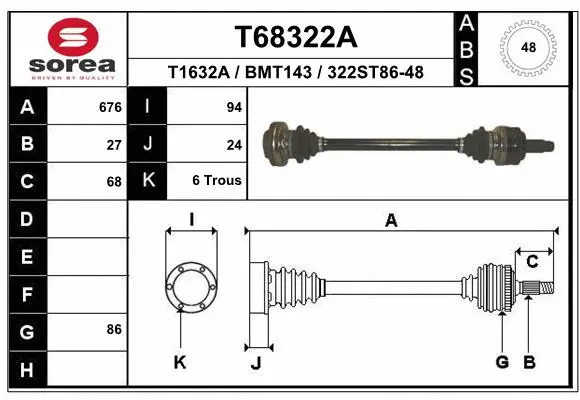 Drive Shaft (T68322A)
