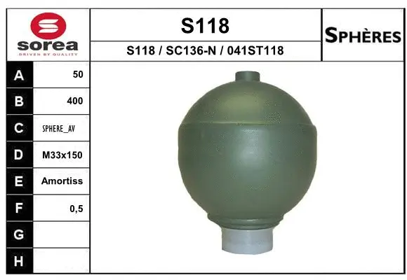 Pressure Accumulator, pneumatic suspension (S118)