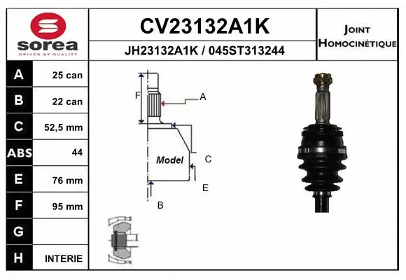 Joint Kit, drive shaft (CV23132A1K)