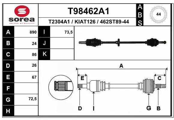 Drive Shaft (T98462A1)