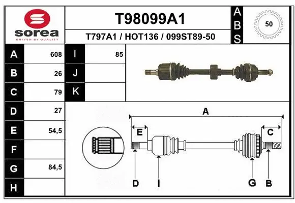 Drive Shaft (T98099A1)