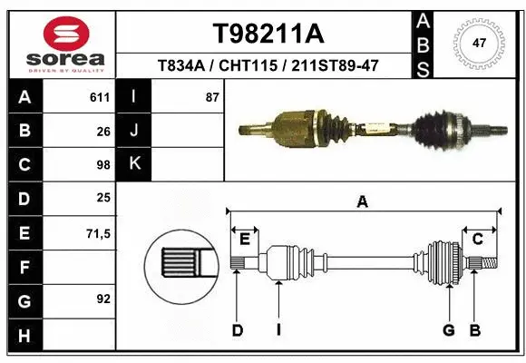 Drive Shaft (T98211A)