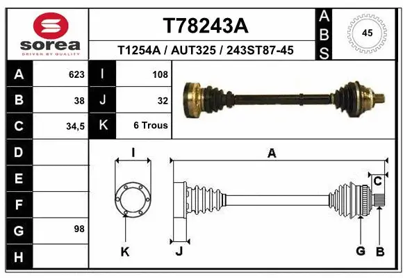 Drive Shaft (T78243A)