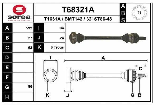 Drive Shaft (T68321A)