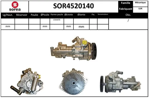 Hydraulic Pump, steering (SOR4520140)