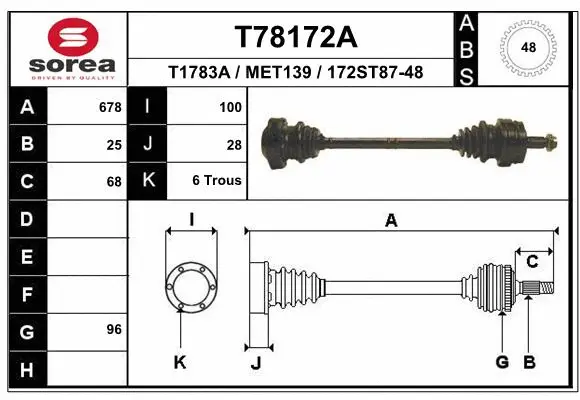 Drive Shaft (T78172A)