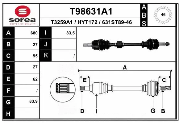 Drive Shaft (T98631A1)