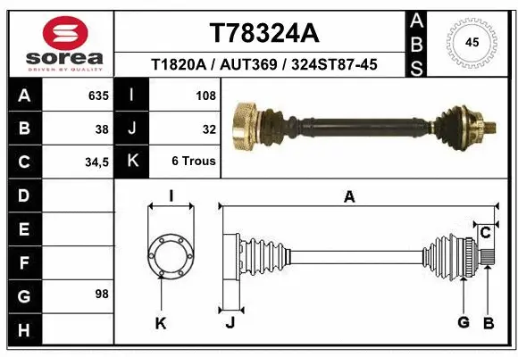 Drive Shaft (T78324A)