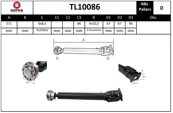 Propshaft, axle drive (TL10086)