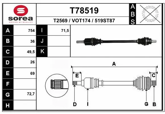 Drive Shaft (T78519)