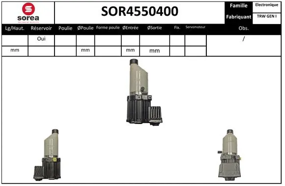 Hydraulic Pump, steering (SOR4550400)