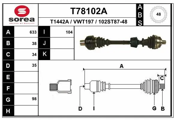 Drive Shaft (T78102A)