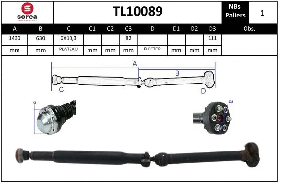 Propshaft, axle drive (TL10089)