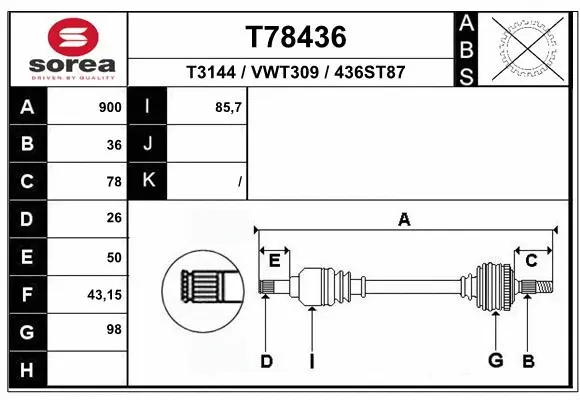Drive Shaft (T78436)