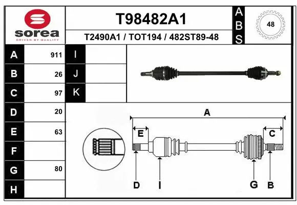Drive Shaft (T98482A1)