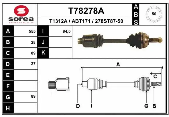 Drive Shaft (T78278A)
