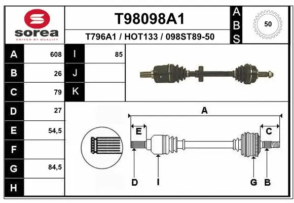 Drive Shaft (T98098A1)