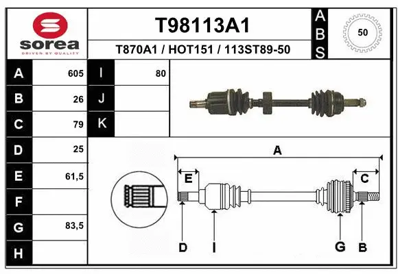 Drive Shaft (T98113A1)