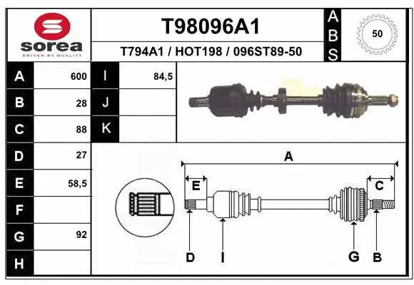 Drive Shaft (T98096A1)