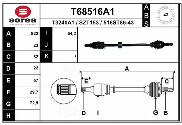 Drive Shaft (T68516A1)