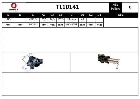 Propshaft, axle drive (TL10141)