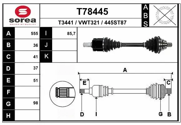 Drive Shaft (T78445)