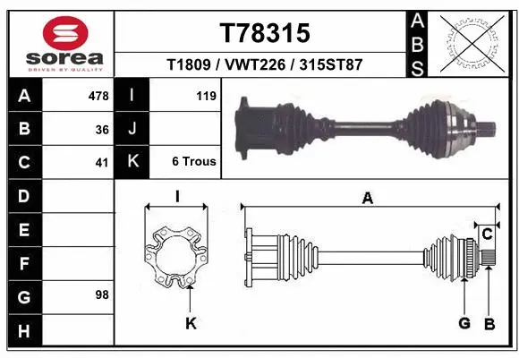 Drive Shaft (T78315)