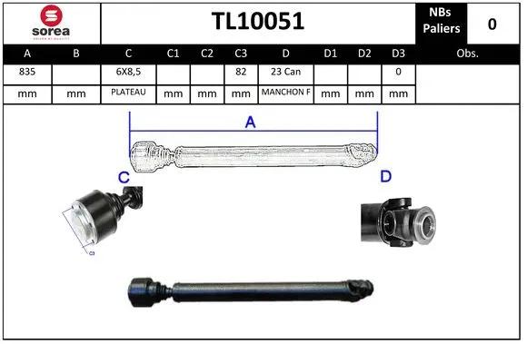 Propshaft, axle drive (TL10051)