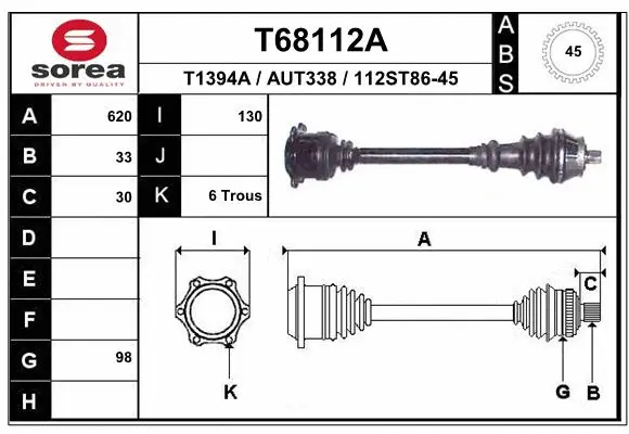 Drive Shaft (T68112A)