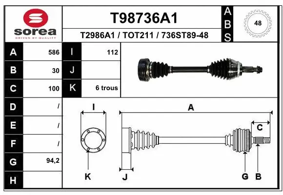 Drive Shaft (T98736A1)