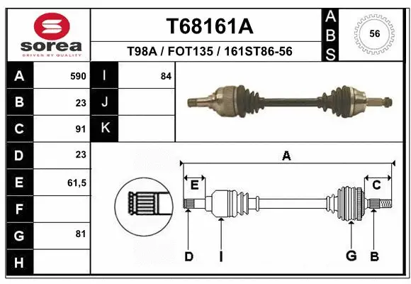 Drive Shaft (T68161A)